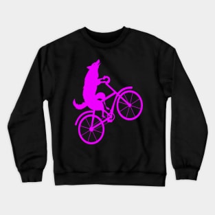 Wolf bicycle nice cute cool colorful Crewneck Sweatshirt